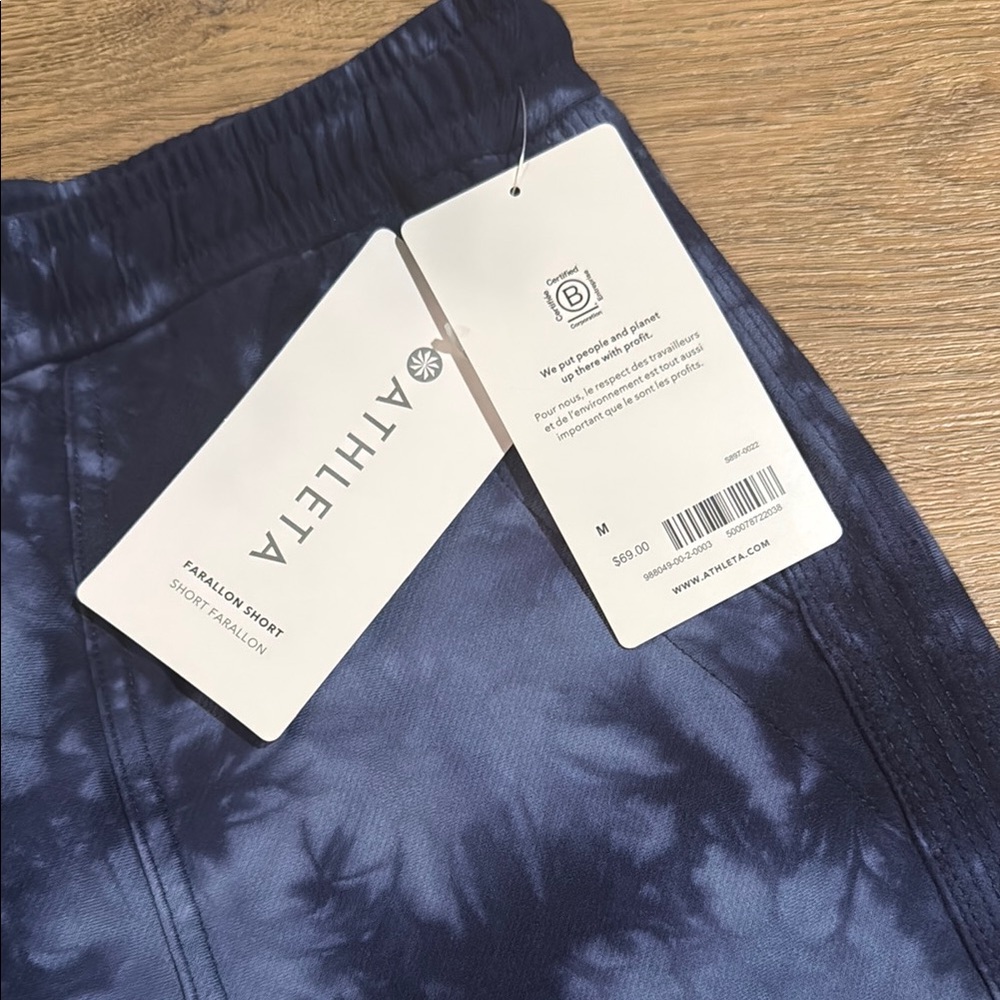 Athleta Blue Tie-Dye Athletic Shorts - Picture 6 of 10